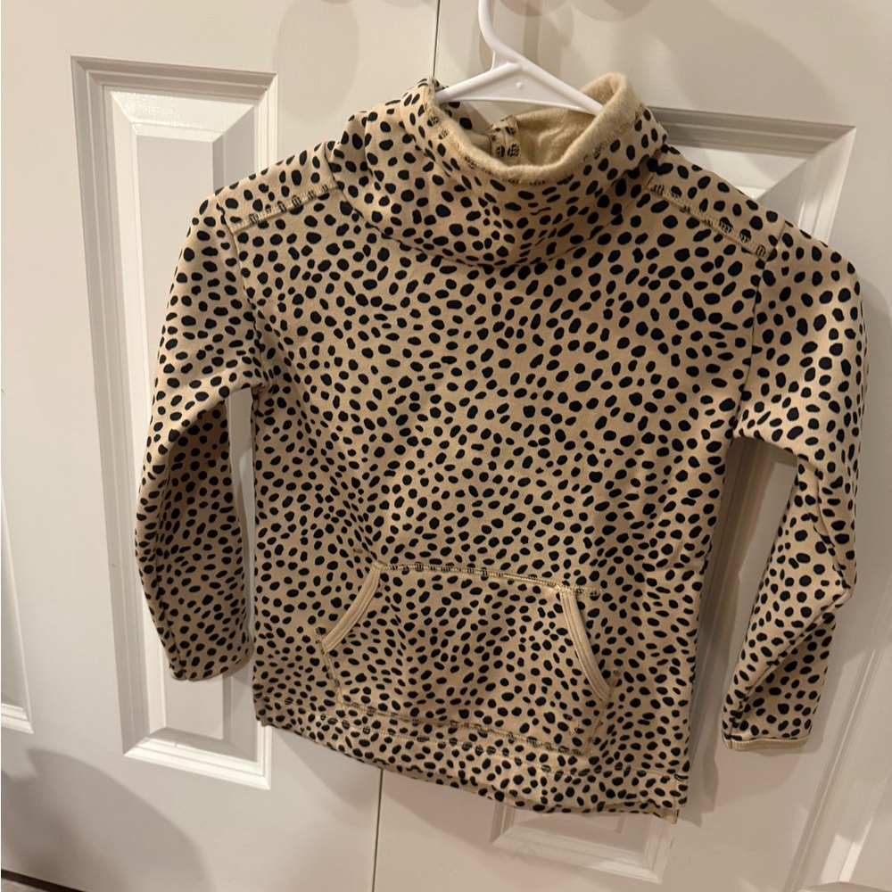 J. Crew Tan and Black Polka Dot Kids Pullover